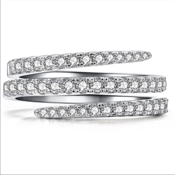 New Luxury 925 Silver Eternity Diamond Ladies Ring - Picture 5 of 6